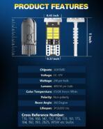 10Pcs 194 T10 168 W5W 2825 LED Bulb, Super Bright LED Car Interior Dome Map Camper RV License Plate Light Bulbs, Upgraded 25-SMD 3014 Chipsets 12V 400LM 6500K Xenon White - Image 6