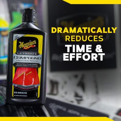 Meguiar’s Ultimate Compound, Pro-Grade Car Scratch Remover for Paint Correction, Removes Swirls and Defects While Restoring Gloss and Shine, Christmas Gifts for Car Guys, 15.2 Oz - Image 9