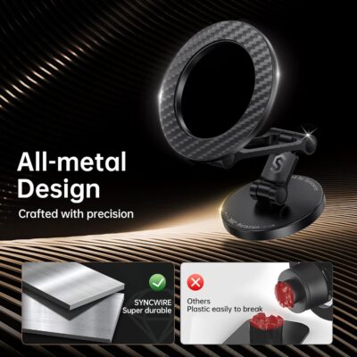 SYNCWIRE Fits MagSafe Car Mount, Magnetic Phone Holder for Car Dashboard, [Flexible Three-axis] 360° Rotation Magnetic Car Mount Strong Magnets Car Phone Holder for iPhone 17 16 15 14 Pro Max - Image 9