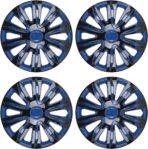 WOLFSTORM 4-Pack 16 Inches Wheel Rim Cover Hubcaps,Redesign Fashion Style Replacement Hubcaps,Car Truck SUV Hub Accessories, Blue&Black - Image 2