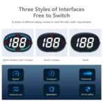 GPS Speedometer,Speedometer for Car,Heads Up Display for Cars H2,Universal HUD Speedometer with USB Connection,Plug and Play,Displays MPH,Compass,Over Speed Alert,for All Vehicles - Image 4
