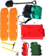 RC Crawler Accessories Roof Simulation Decoration Luggage Bag/Fire Extinguisher/Oil Drum/Recovery Board/Toolbox/Shovel/Hoe/Axe for 1/10 Trx4 Trx6 SCX10 Red cat (Style B)