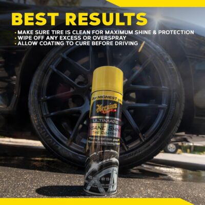 Meguiar's NXT Generation Insane Shine Tire Coating - Advanced High Gloss Tire Shine with Synthetic Polymers to Provide a Mirror-Like Shine and Prevent Browning and Premature Aging, 15 Oz Aerosol - Image 9