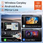 10.1" Double Din Car Stereo, Touchscreen Car Radio with Wireless Apple CarPlay & Android Auto, Bluetooth 4.1, HD Backup Camera, Mirror Link, GPS Navigation, WiFi, Voice Control, 2+64GB, FM/AM - Image 2