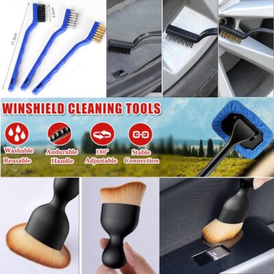 26Pcs Car Detailing Kit, Car Detailing Brush Set, Auto Detailing Drill Brush Set, Car Detailing Brushes, Car Wash Kit, Car Accessories For Men, Car Cleaning Tools Kit for Interior, Exterior, Wheels - Image 5