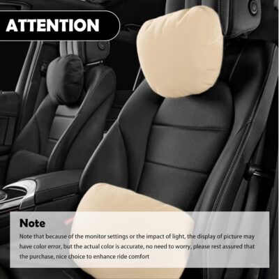 Junecarp Car Headrest Pillow,Breathable & Ergonomic Car Neck Pillow for Head & Neck Supporting,Headrest Pillows for Cars Interior Accessories for Comfortable Driving Experience (Beige) - Image 5
