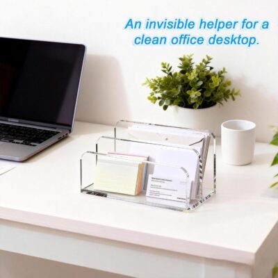 Acrylic Mail Organizer 2-Slot Desktop File Sorter - a Versatile Document Rack Suitable for Homes, Offices and Schools and a Space Saving File Organizer for DIY Decoration - Image 4