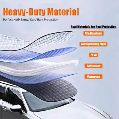 7 Layers Waterproof Heavy Duty Car Covers for Automobiles All Weather Season Anti-Hail UV Protection Snowproof Outdoor 10.5LBS Full Cover Universal Fit Sedan 178" to 185" - Image 3