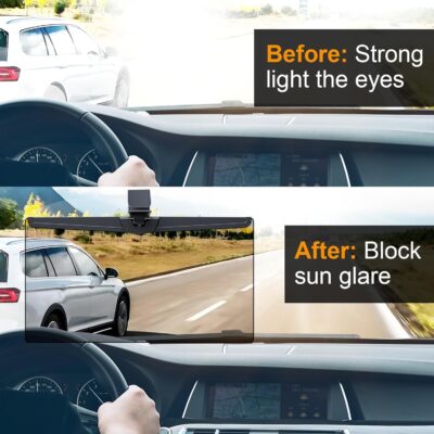 Veharvim Sun Visor Extender for Cars, Polarized Car Visor Extender Sun Blocker UV400, Adjustable Visor Extension, Clip on Sun Visor for Car, Universal, Glare, UV Protector (Large(1 Pack)) - Image 4