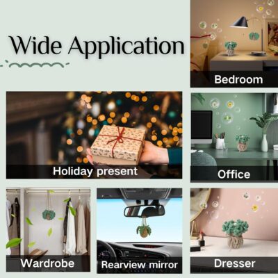 Handmade Crochet Hanging Car Air Freshener - Botanical Fern Leaf Design with 12ml Refillable Glass Essential Oil Bottle, Long-Lasting Car Diffuser & Nature-Inspired Decor - Image 7