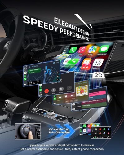 2026 Wireless CarPlay for iPhone & Android, 2-in-1 Plug and Play Converts Wired to Wireless CarPlay Android Auto, Fast Auto-Connect, Zero Latency, Compact Design with USB/USB-C Port(Silver) - Image 2