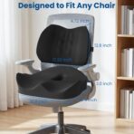 Seat Cushion Lumbar Support Pillow for Office Chair, X Large Memory Foam Chair Cushions for Sciatica Tailbone Pain Relief Coccyx Pad for Wheelchair, Car, Home, Office, Desk - Image 7