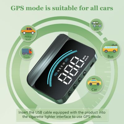 Heads Up Display for Cars M11,Universal OBD+GPS Digital Speedometer Dual System 3.5 Inches HUD with Speed,Water Temperature,Driving Mileage,Overspeed Alarm,Suitable for All Cars - Image 4