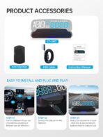 Head Up Display for Cars HOBS, Moman OBD2 Gauge Car HUD Digital GPS Speedometer with Projection Reflector Hudway Drive KM/H MPH Multiple Alarms for Most Cars with OBDII/EUOB After 2008 - Image 8