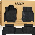 LASFIT Floor Mats for Toyota Tacoma 2024 2025 2026 Double Cab Auto Tran (Not fit Hybrid) All Weather Floor Liner for Tacoma TRD/SR/SR5/limited TPE Custom Fit Car Mats Front&Rear 2 Row Mats