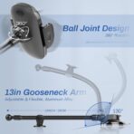 OQTIQ 13" Gooseneck Car Phone Mount – Windshield & Dashboard Holder with Strong Suction Cup, Anti-Shake Stabilizer, One-Button Release – Compatible with iPhone 17/16/15/14 and All Smartphones - Image 6