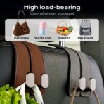 2026 Car Headrest Storage Hooks - Universal Backseat Hanger Organizer for Handbags & Grocery Bags (1, Grey) - Image 5
