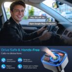 Bluetooth 5.4 Car Adapter, Wireless FM Transmitter with Deep Bass Player, 48W Fast Charging Bluetooth Adapter for Car, Hands-Free Calling & Audio Receiver, MP3 Music Player, Support USB Drive - Image 5