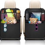 Premium Backseat Organizer for Kids 2 Pack, Heavy Duty Waterproof and Stain Resistant Kick Mats Back Seat Protector, Durable Backseat Car Organizer with Tablet Holder+Storage Pockets