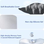 Car Seat Cushion with Neck Pillow & Lumbar Support Kit Back Sciatica Tailbone Pain Relief Car Pillows Ergonomic Memory Foam Back Support for Driving Seat Office Chair Wheelchair Black - Image 4