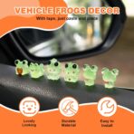 Luminous Frog Car Dashboard Decor, 6PCS Fun Frog Car Dash Decorations Rear View Mirror Ornament Interior Accessories - Image 4