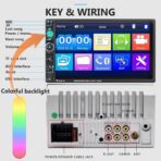 Podofo Car Stereo Double Din Car Radio 7 Inch MP5 Player with HD Touch Screen Digital Display Bluetooth Multimedia Support PhoneLink USB SD Aux-in 2 Din Autoradio with Backup Camera - Image 6