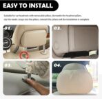 Junecarp Car Headrest Pillow,Breathable & Ergonomic Car Neck Pillow for Head & Neck Supporting,Headrest Pillows for Cars Interior Accessories for Comfortable Driving Experience (Beige) - Image 6
