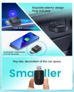 H-Air2.0 Wireless CarPlay & Android Auto Adapter, 2026 Upgrade, Plug & Play USB Dongle, Convert Wired CarPlay Auto to Wireless, For Apple iPhone & Android Phones, No Latency, Fast Connection - Image 3