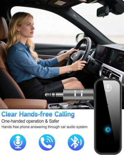 Bluetooth 5.4 Adapter 3.5mm Jack Aux Dongle, 2-in-1 Wireless Transmitter Receiver for Car,TV Audio,Headphones,Speakers,Projector. - Image 2