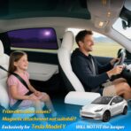 ZATOOTO Tesla Model Y Rear Car Window Shades | Bluish-Purple Static Cling Car Sun Shade | Enhanced Sun Filtering & Heat Reduction | Specific for Frameless Doors | Car Window Shade for Baby & Passenger - Image 3