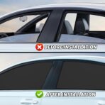 Driver Side Window Sun Shade 2PCS Car Magnetic Window Shades for Baby and Privacy, Car Windows Curtains Covers Front Side Glass 99% UV Protection Magnetic Blackout Windows Cover Tint - Image 3
