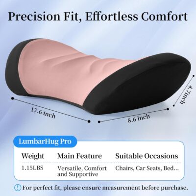 Lumbar Support Pillow for Office Chair - Lumbar Pillow for Car, Memory Foam Ergonomic Lumbar Support Pillow for Car Back Support for Office Chair Back Support Cushion - Image 5