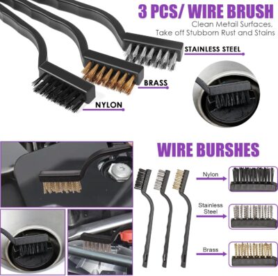 Viewsun Windshield Cleaner Tool, 17Pcs Purple Car Interior Cleaning Kit, Detailing Kit Cleaner, Detailing Brush, Cleaning Gel, Inside Cleaning Supplies Accessories for Trucks, SUVs, RVs Window - Image 7