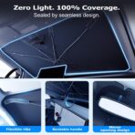 [Upgraded] DooGooCoo Windshield Sun Shade Umbrella -Medium, Car Sunshade for Front Windshield [Heat Shield & UV Block], Keep Car Cooler & Protect Interior Sun Shade for car Windshield (57"x32") - Image 5
