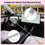 Pink Car Cleaning Kit, 25Pcs Detailing Kit Interior with 4-in-1 Power Handheld Vacuum Cleaner, Detailing Brush Set, 2-in-1 Windshield Cleaner Tool, Car Accessories for Cleaning, Gift for Women - Image 6