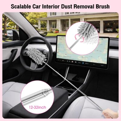 Pink Car Cleaning Kit, 25Pcs Detailing Kit Interior with 4-in-1 Power Handheld Vacuum Cleaner, Detailing Brush Set, 2-in-1 Windshield Cleaner Tool, Car Accessories for Cleaning, Gift for Women - Image 6