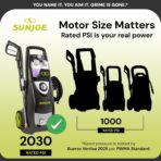 Sun Joe Electric Pressure Power Washer, Heavy-Duty 2500 Max PSI (2030 PSI PWMA Rated) - Portable Cleaning and Washing Machine System for Home, Autos, Patios, Decks, & Sidewalks, SPX3000 - Image 4