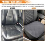 Car Seats Cover, Comfortable Linen Front Seat Cushion Pad with Storage Pocket, Breathable Anti-Slip Seat Protector, Four Seasons Universal Auto Interior Accessories for Car Truck SUV (Grey) - Image 5
