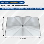 EcoNour Car Umbrella Windshield Sun Shade | Foldable UV Blocker Sun Shade | Polarized Car Sun Visor for SUV, Sedan, Truck | Umbrella Sun Shade Cover for Front Baby Window Shades - Image 4