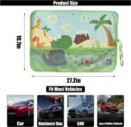 Car Window Shade for Baby, Blackout Car Window Curtain with Storage Pockets & 7 Suction Cups, Cartoon Pattern Cars Side Window Sun Shade Cover for Sun/Heat/UV Rays Protection (Green-Dinosaurs) - Image 2