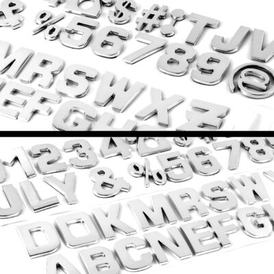Lamoutor 43Pcs Car Emblem Letters Sticker DIY 3D Chrome Number Symbol Badge Decal - Image 4