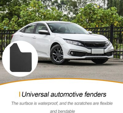 Carbon Fiber Car Mud Flaps Splash Guards, 4PCS Bendable & Flexible Vehicle Front & Rear Mudflaps Protection with Screws, Auto Exterior Flares Accessories, Universal Fit (Black) - Image 3