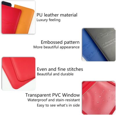 Black Car Registration and Insurance Holder with Magnetic Closure for Glove Box Organizers Car Document Holder Car Document Organizer Car Glove Box Organizer - Image 4