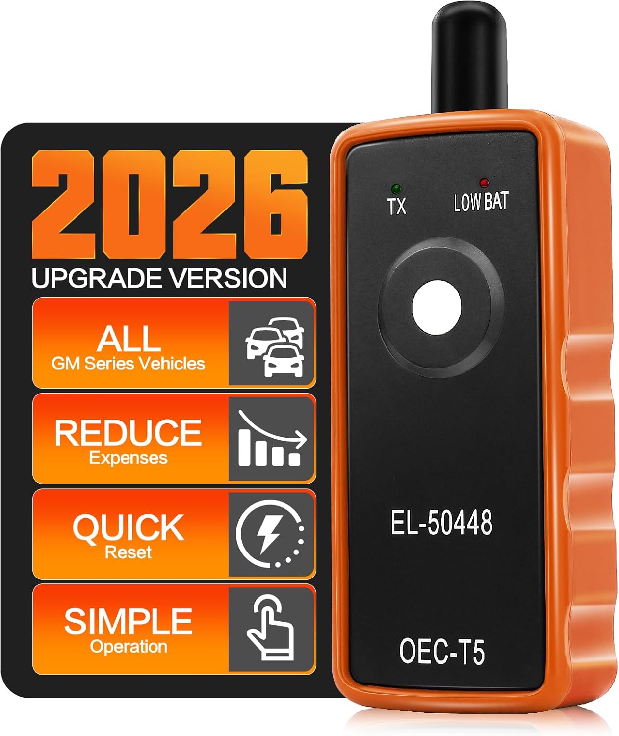 71SX9HkaT0L._AC_SL1500_.jpg TPMS Relearn Tool for Car Tire Sensor, FIRSTOOL EL-50448 TPMS Reset Tool Tire Sensor Programmer, OEC-T5 TPMS Programming Tool Tire Pressure Sensor Reset Tool for GM Series Vehicles 2006-2026 - Image 1