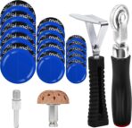 Wayona 35Pcs Tire Repair Patch Kit Heavy Duty, Tire Patches 32/45/58mm Tire Repair Tools with 40mm Tire Buffing Wheel Tire Patch Roller Inner Liner Scraper for Car Tire Grinding Bike Motorcycle Wheel