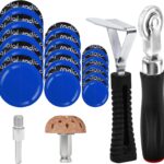Wayona 35Pcs Tire Repair Patch Kit Heavy Duty, Tire Patches 32/45/58mm Tire Repair Tools with 40mm Tire Buffing Wheel Tire Patch Roller Inner Liner Scraper for Car Tire Grinding Bike Motorcycle Wheel