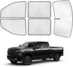 XCBYT 2019-2024 Silverado Window Shades Full Coverage Window Shades | 6-Layer Blackout Insulated Sun & UV Protection | Custom Fit Privacy Covers for Camping, Sleeping & Car Living (5 PCS)