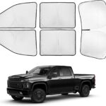 XCBYT 2019-2024 Silverado Window Shades Full Coverage Window Shades | 6-Layer Blackout Insulated Sun & UV Protection | Custom Fit Privacy Covers for Camping, Sleeping & Car Living (5 PCS)