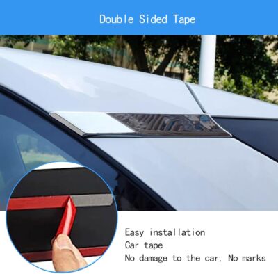 Car Accessories Compatible with Toyota RAV4 2025 2024 2023 2022 2021 2020 2019 Exterior Rear Window C Pillar Molding Cover Trim ABS 2PCS(Glossy Chrome Style) - Image 4