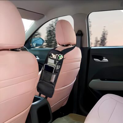 QUICTO 2PCS Car Seat Storage Hanging Bag, Multi-Pocket Seat Side Organizer, Multifunctional Mesh Net Pocket, Can Hold Mobile Phone, Wallet, Glasses, Suitable for Cars, SUVs, Trucks - Image 7